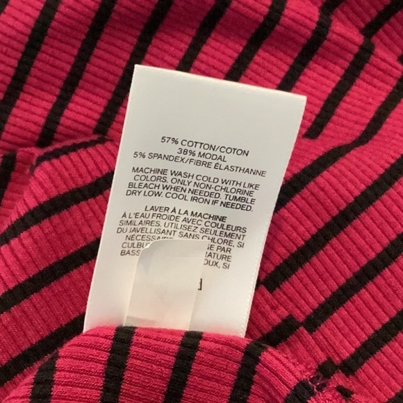 Express Faux Wrap Tank Top Size XS Raspberry / Black Stripe - Picture 7 of 7